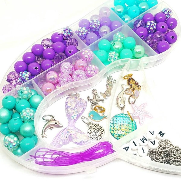 Personalized mermaid sea life bracelet necklace craft kit