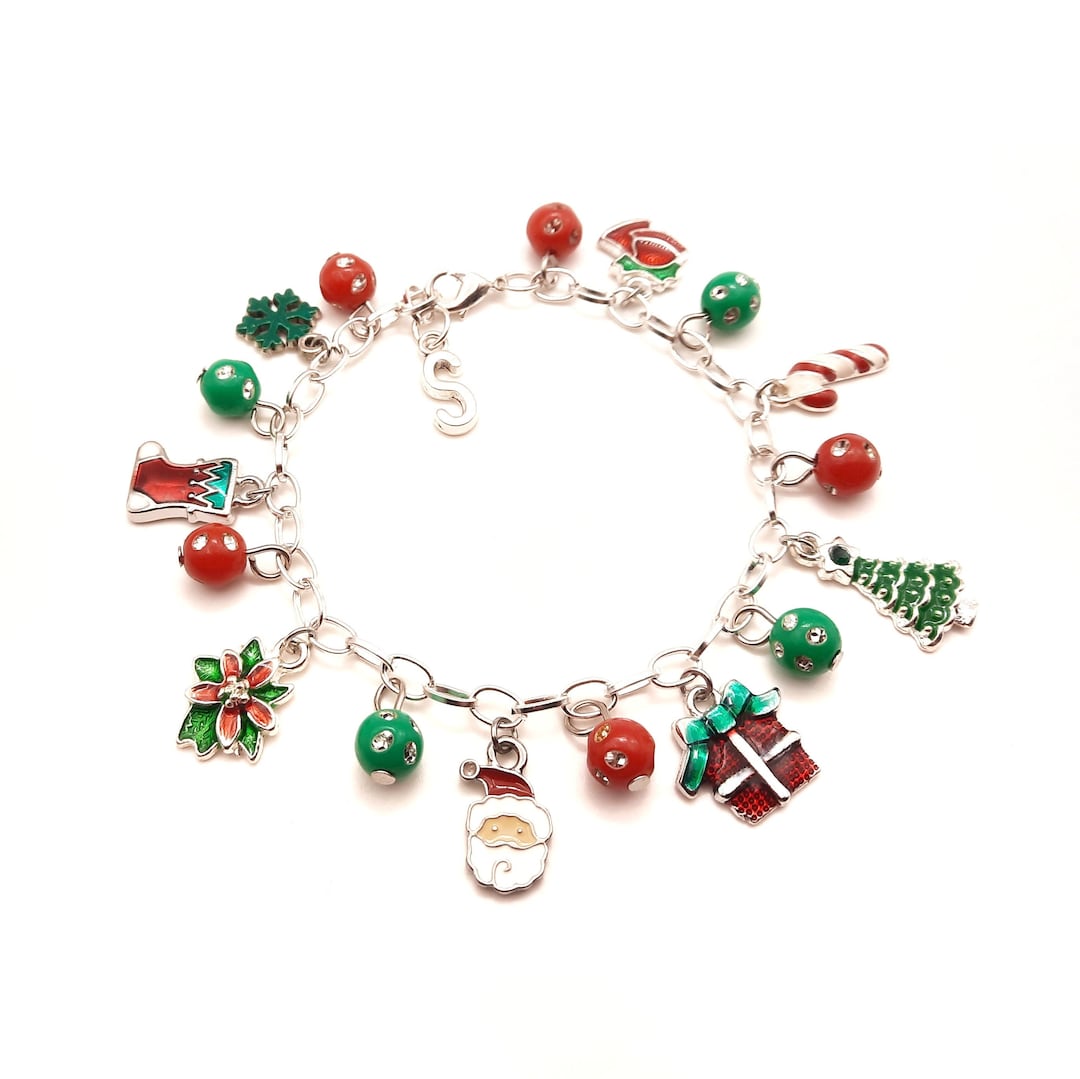 Personalized Christmas Charm Bracelet, 8 Holiday Jewelry Etsy