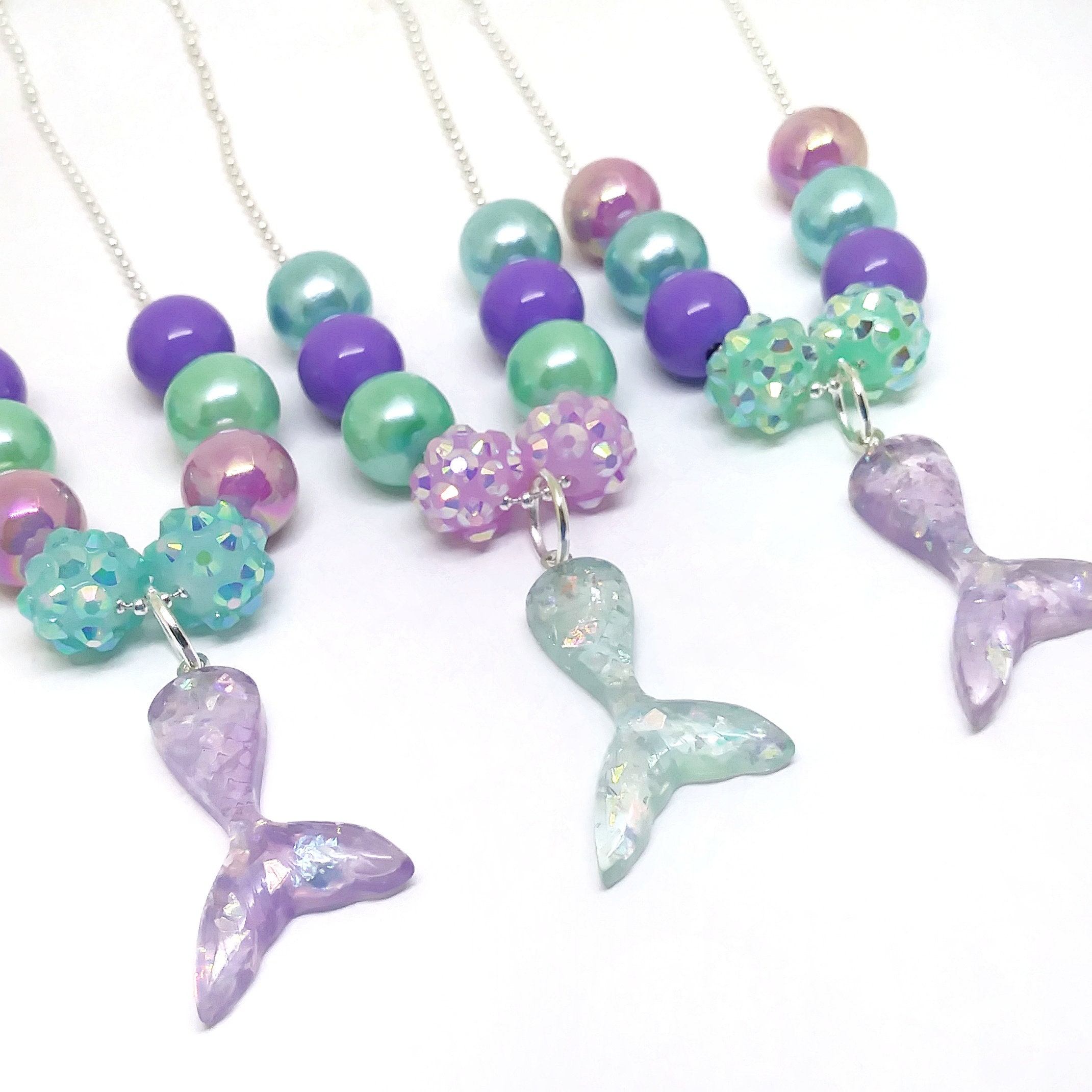 Mermaid Party Favors Supplies Kit, 75pack Mermaid Tail Necklace
