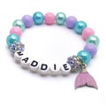 Girls personalized mermaid name bracelet - Custom stretchy bracelet