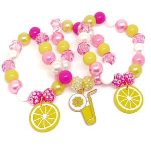 Lemonade bracelets party favors Girls summer birthday