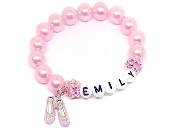 I Love Dancing Simulated Pearl Bracelet for Ballerina Dance Lover Team Gift I Love Dancing Simulated Pearl Bracelet for Ballerina Dance Lover Team Gift