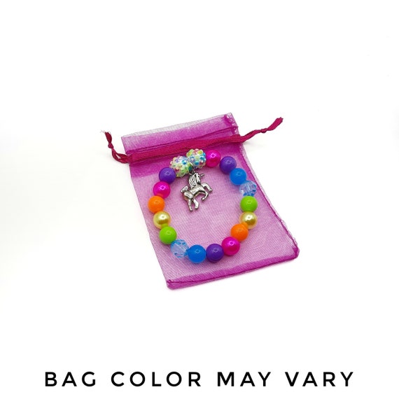 Rainbow Unicorn Bracelets Party Favors Girls Birthday Gifts