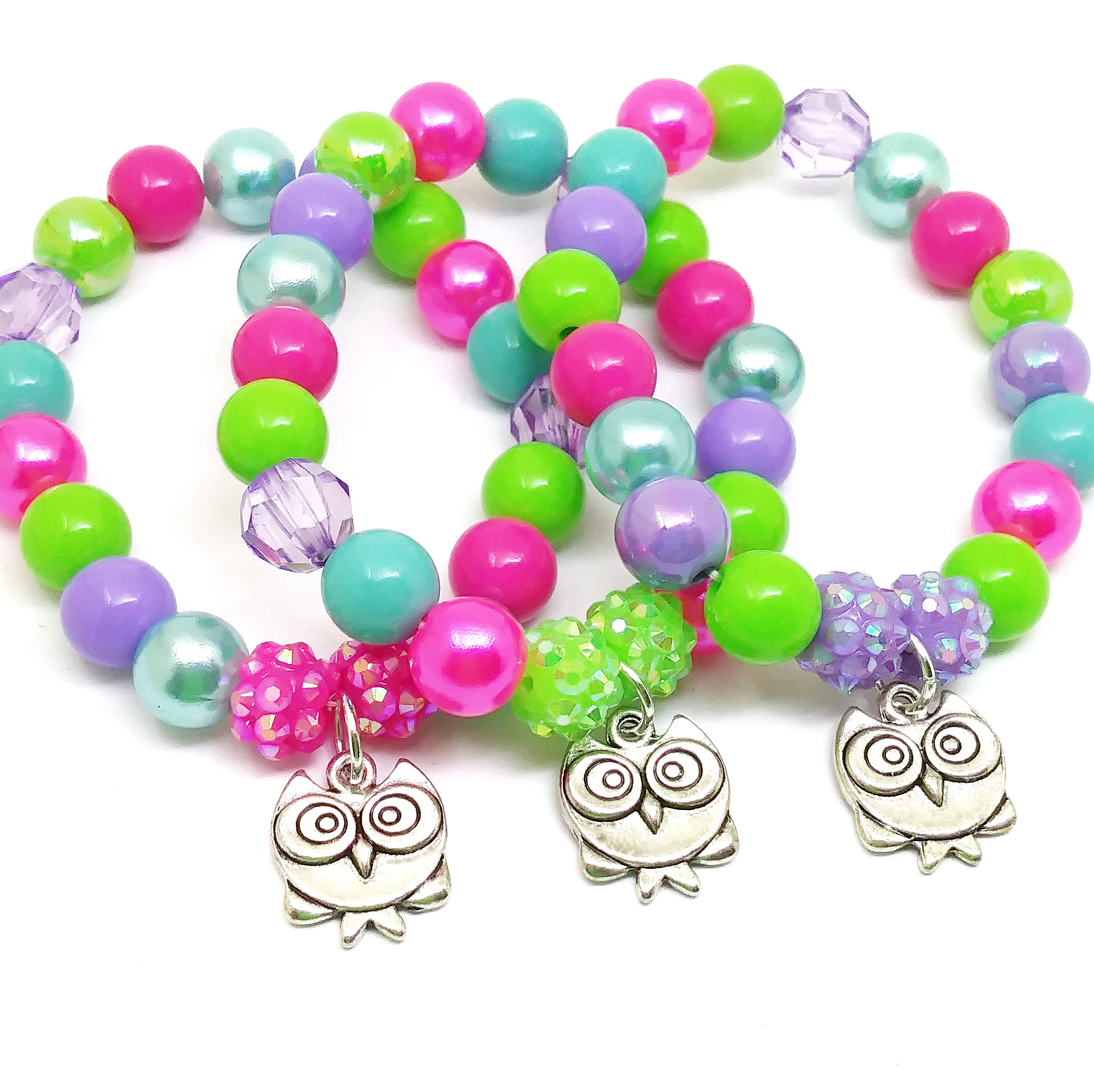 Owl bracelets birthday party favors Woodland thank you gifts