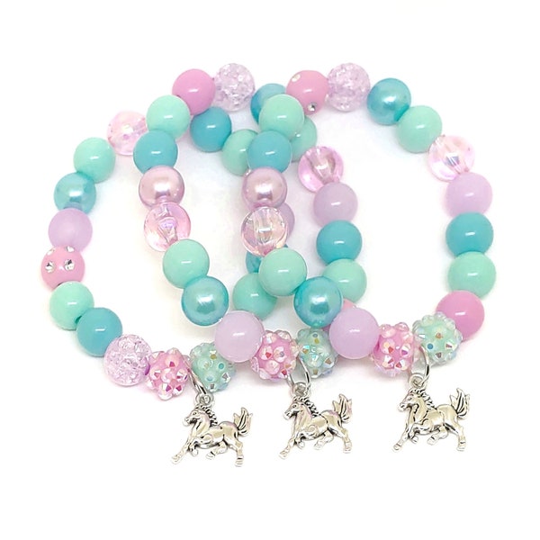 Girl's horse party favors bracelet pastel equestrian thank you gifts