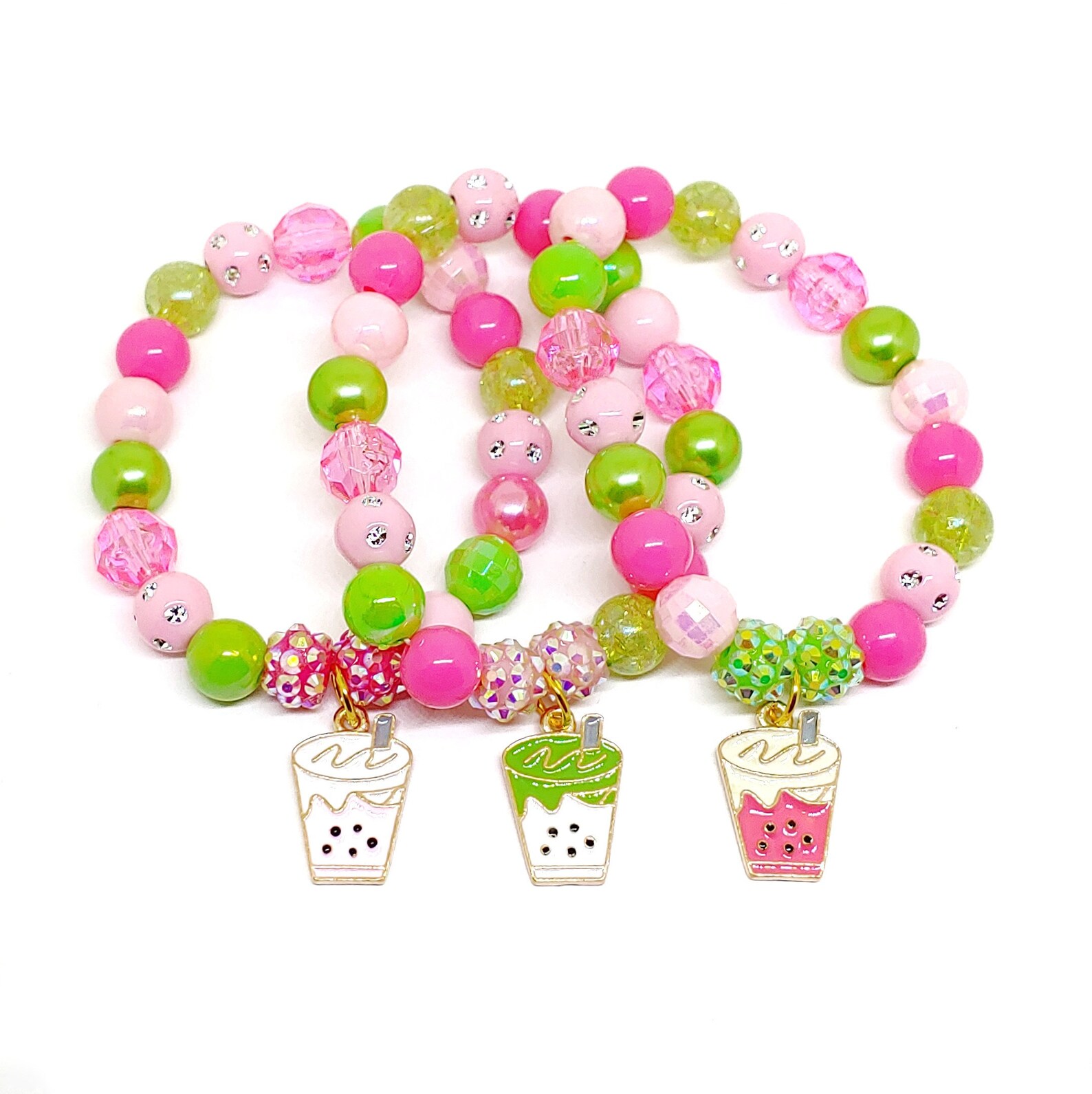 Girls Bubble Tea Bracelets Party Favors Bobo Birthday Etsy