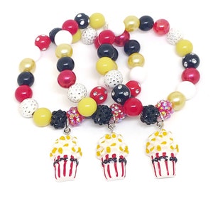 Popcorn bracelets party favors girls movie cinema birthday