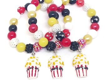 Popcorn bracelets party favors girls movie cinema birthday
