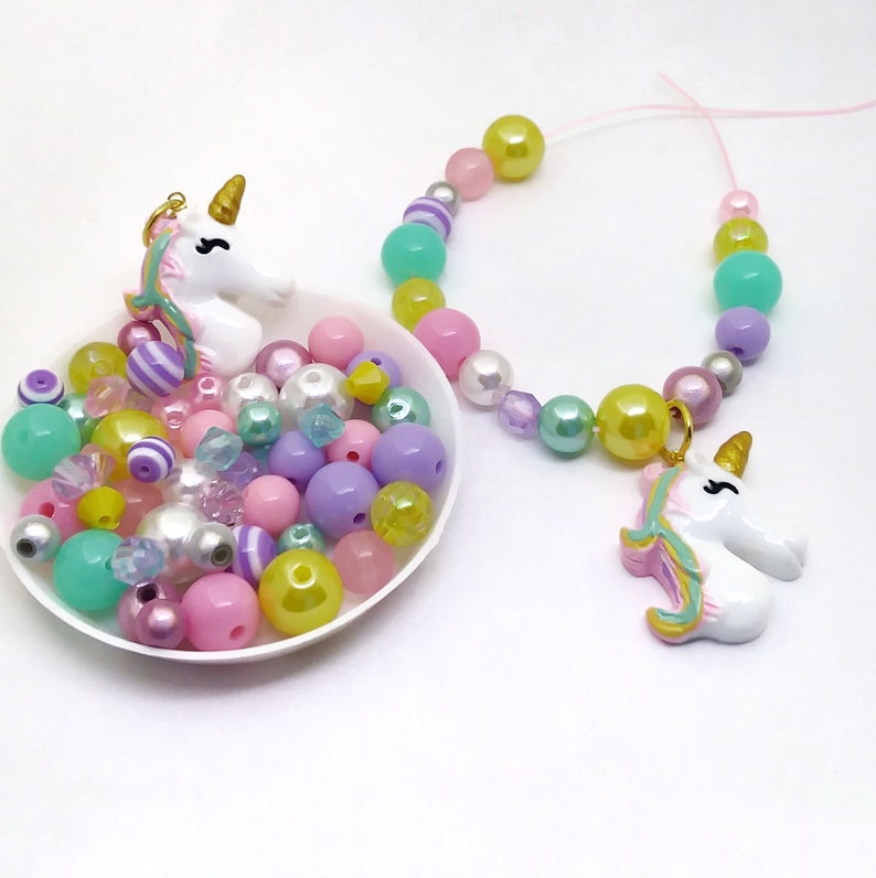 Unicorn Bracelet Kits Party Favors Pastel Diy Birthday Etsy
