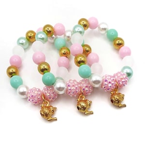 10 gold teapot bracelets Girls tea party favors jewelry