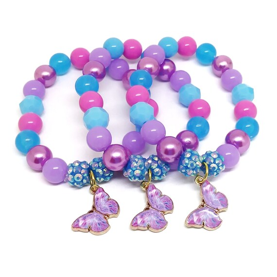 Butterfly bracelets party favors girls purple garden birthday thank you gifts