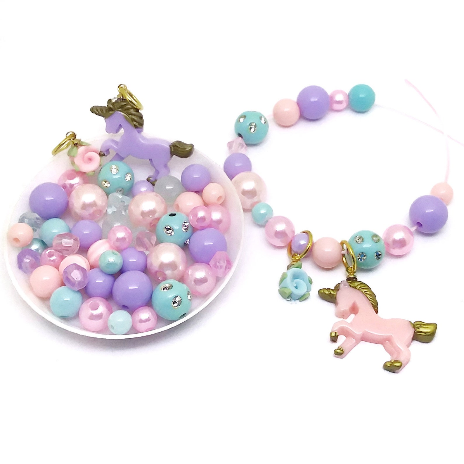 Unicorn bracelet kits party favors Girls unicorn bracelets Etsy