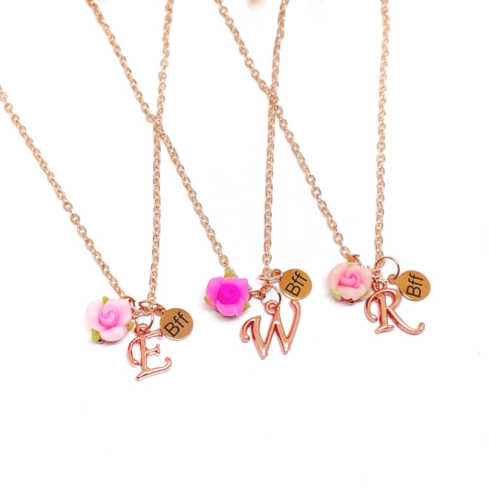 Personalized Best Friend Necklaces 2 3 4 5 Rose Gold Etsy