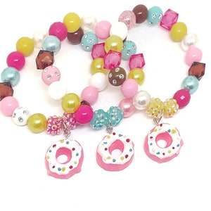 Donut bracelets party favors Girls Donut birthday bracelets