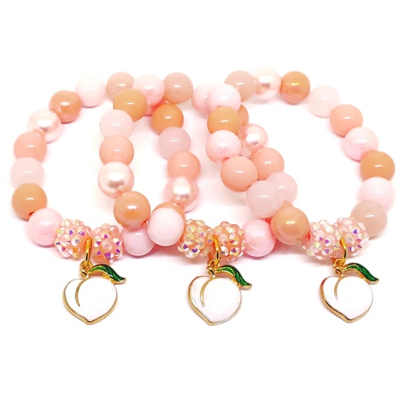 Peach Bracelets Birthday Party Favors Girls Fruit Party Etsy