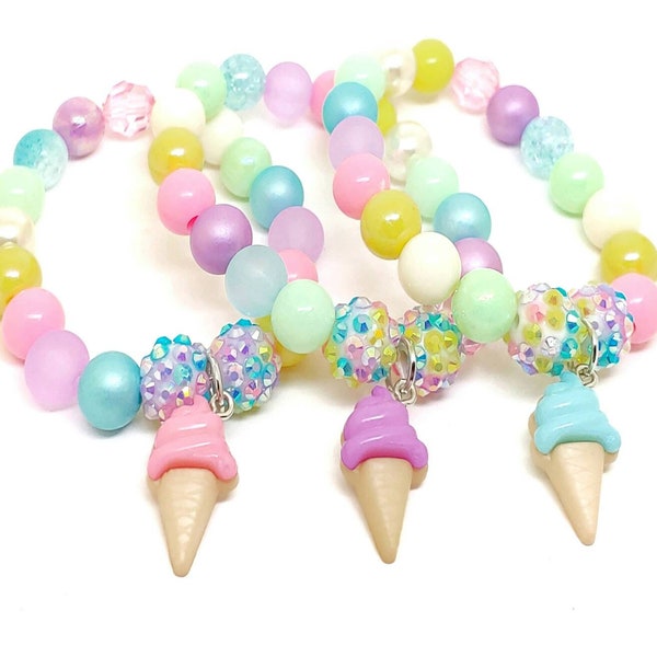 Pastel Ice Cream Cone bracelets party favors