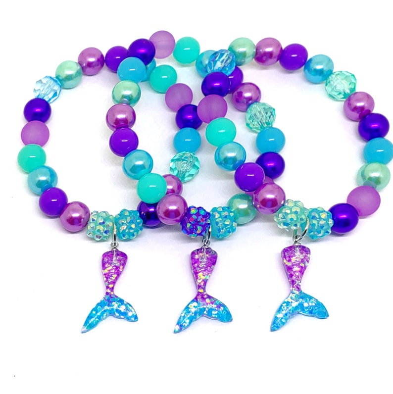 Girls Mermaid Tail Bracelets Party Favors Under the Sea Etsy