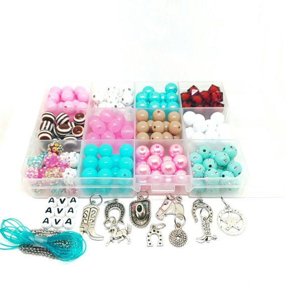 Bead Bracelet With Charm - Stone Beads With a Horse, Cross