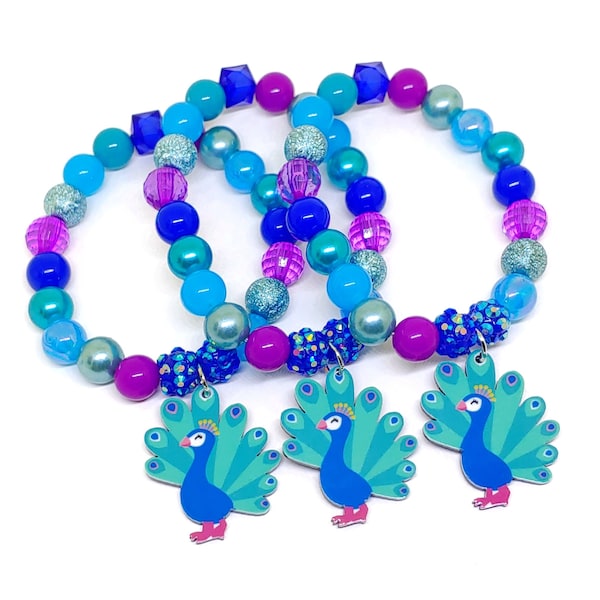 Girl's peacock bracelets party favors birthday gifts