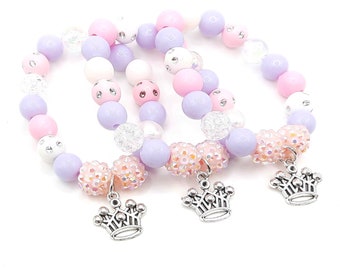 Princess bracelets party favors Girls tiara birthday supplies