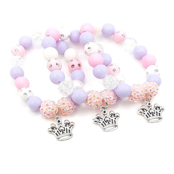 Princess bracelets party favors Girls tiara birthday supplies