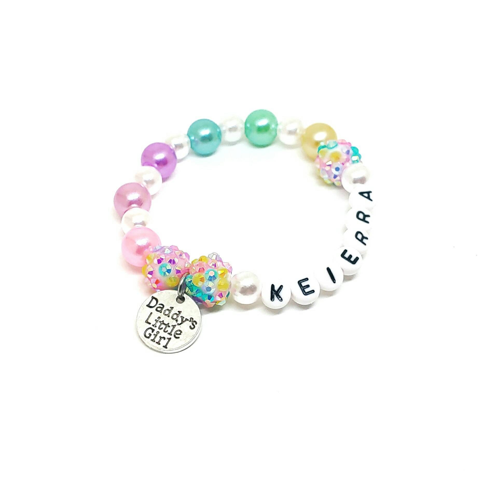 Inspire Me Bracelets - Daddy's Little Girl-Inspirational Bead Bracelet Turquoise ite / Kids Small - (Ages 5-9yrs Old)