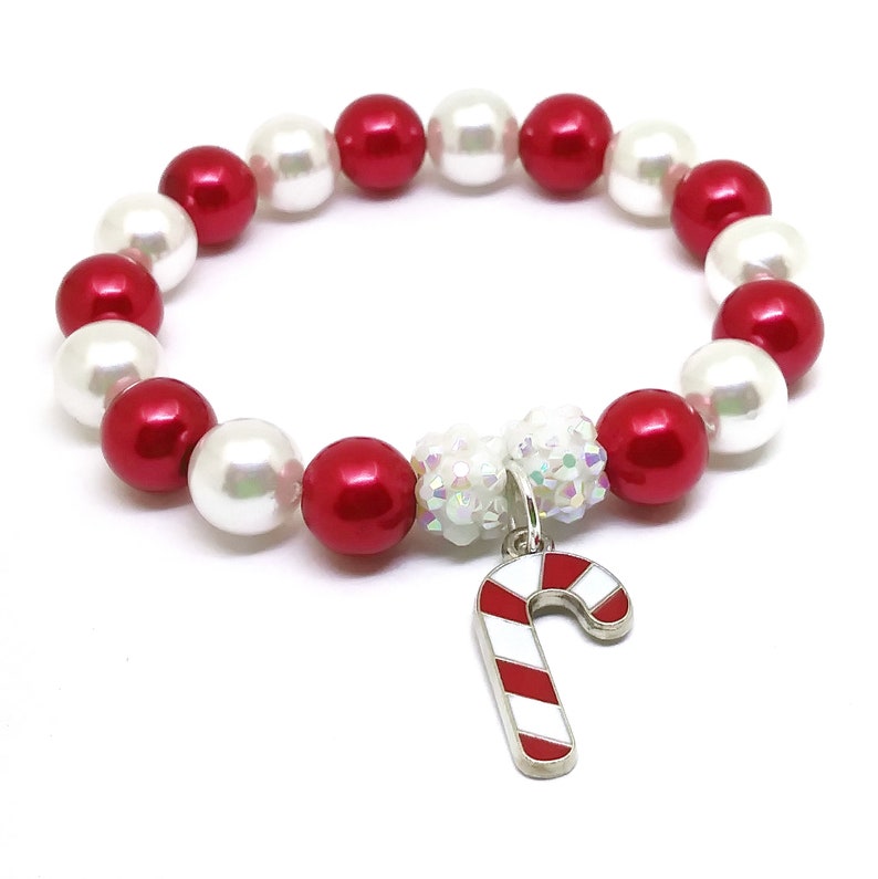 Girls Christmas bracelet Chunky reindeer stretch bracelet