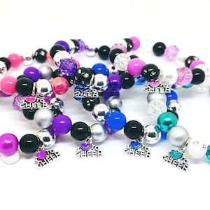 Cheer squad team bracelets - Custom colors cheerleading gifts