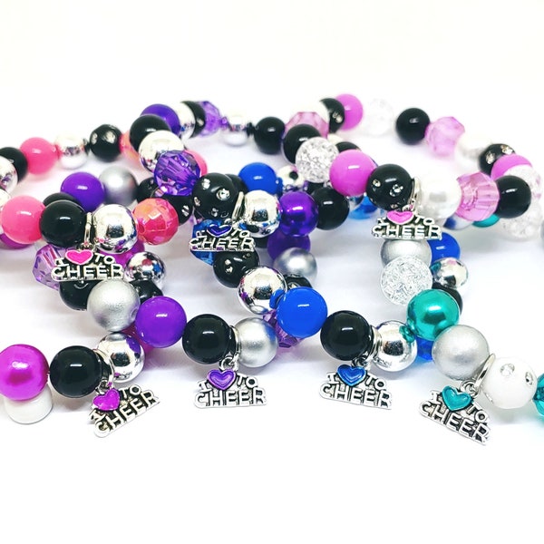 Cheer squad team bracelets - Custom colors cheerleading gifts