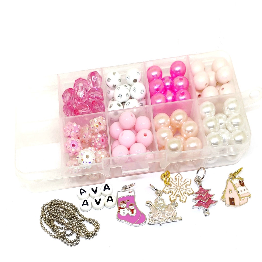 Pink Winter Jewelry Craft Kit Container Girls Christmas Gift Etsy