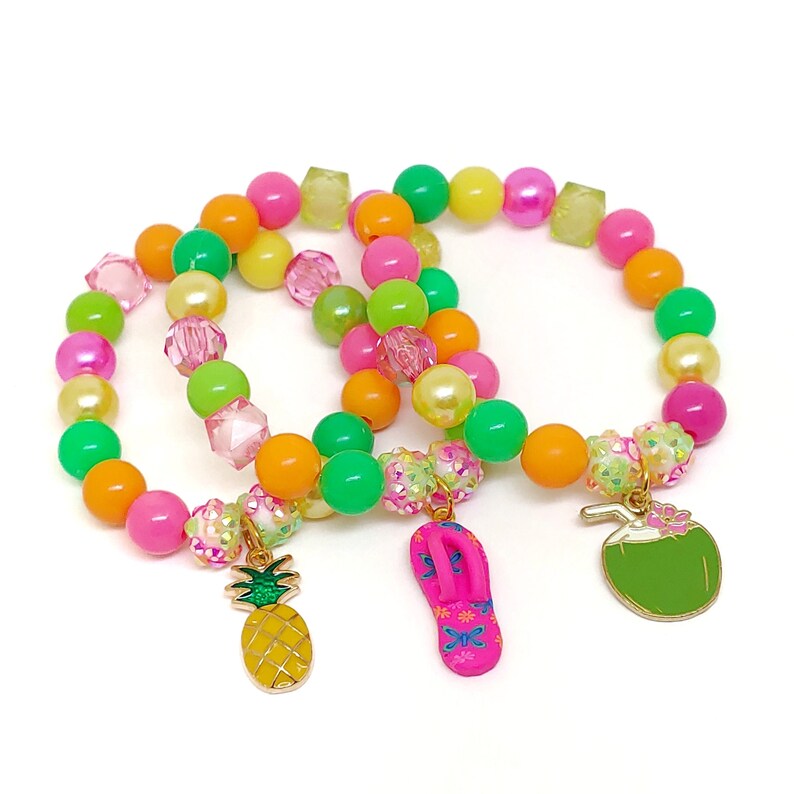 Luau Bracelets Party Favors Girls Tropical Birthday - Etsy