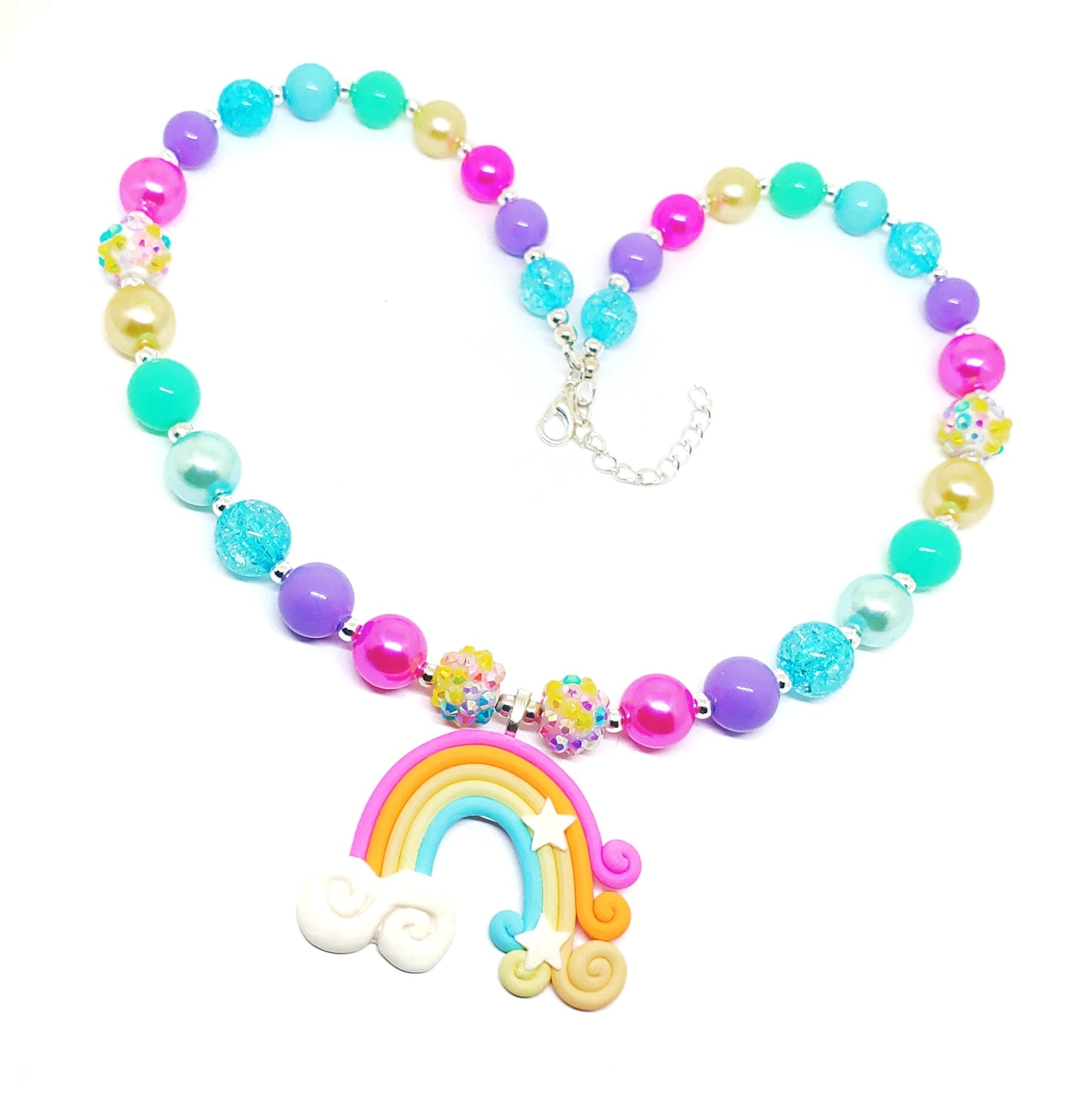 Pastel Rainbow Jewelry Set Girls Mini Gumball Acrylic Bead Etsy