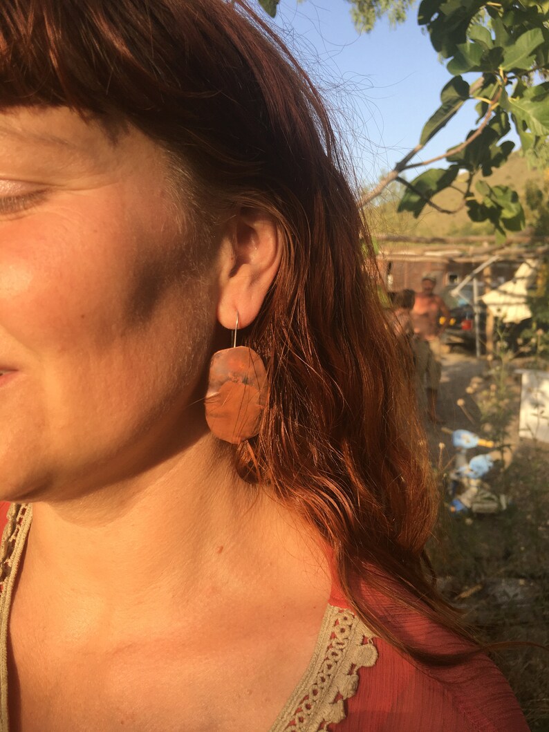 Recycled tribal copper drops