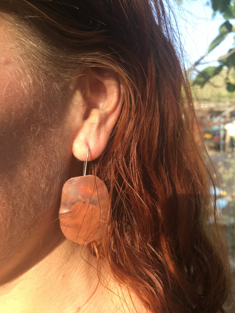 Recycled tribal copper drops