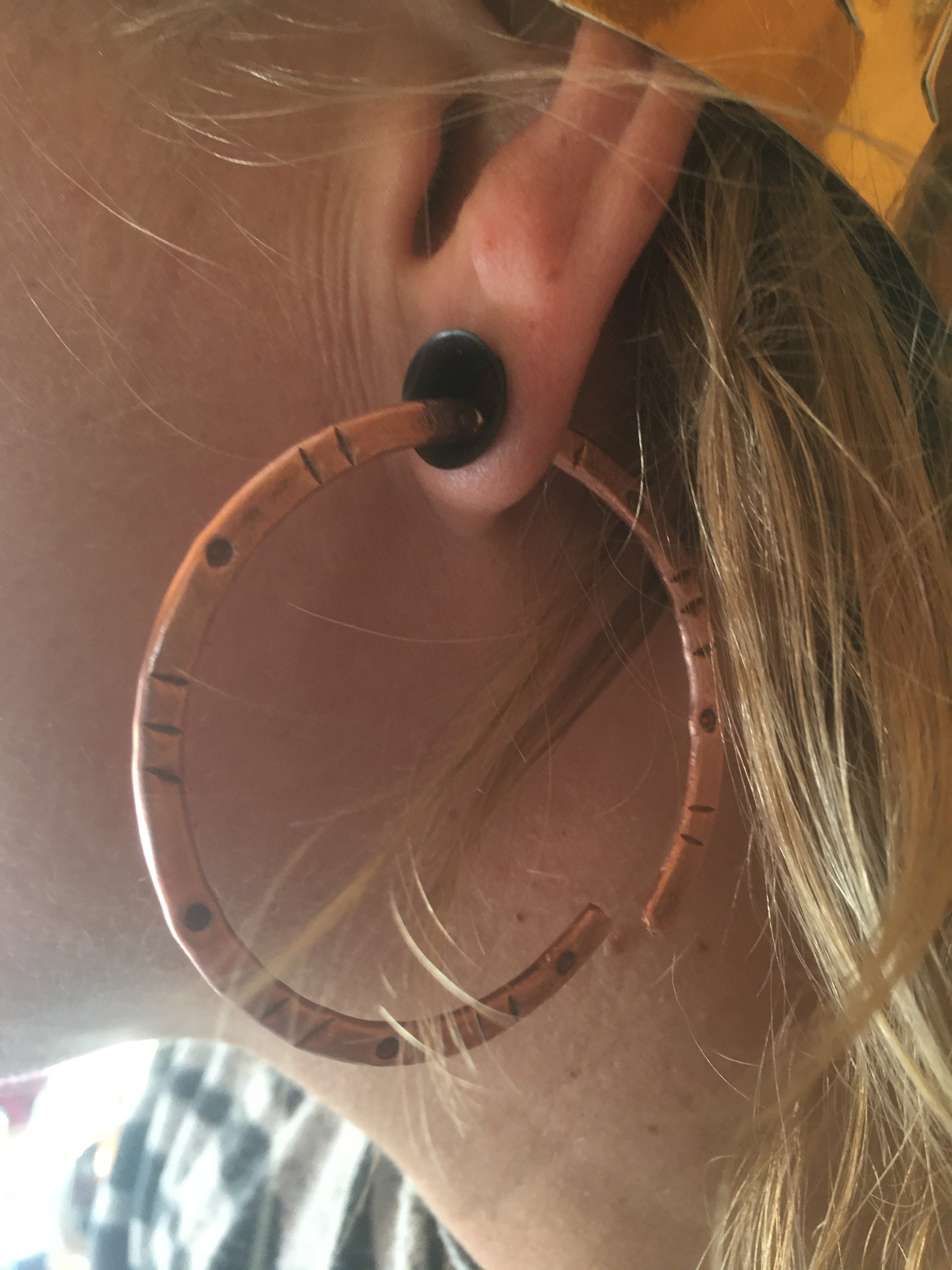 Ohrring für Tunnel. StammesRecyclingKupferReifen Etsy