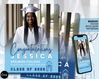HBCU Foto-Schildvorlage: DIY bearbeitbar Spelman College Abschlussfeier (Canva Digital Download)