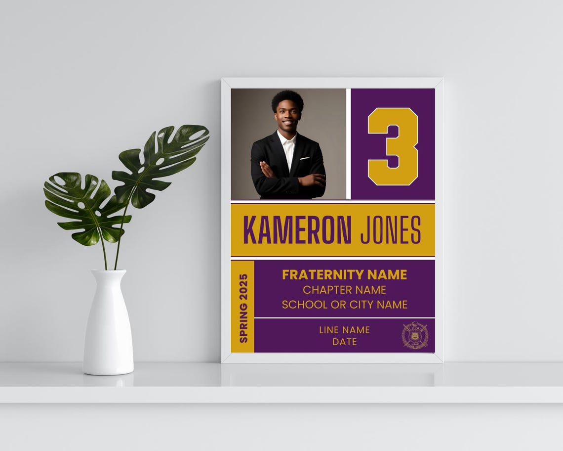 Fraternity Photo Sign, Canva Digital Download, 8.5x11, Editable Print ...