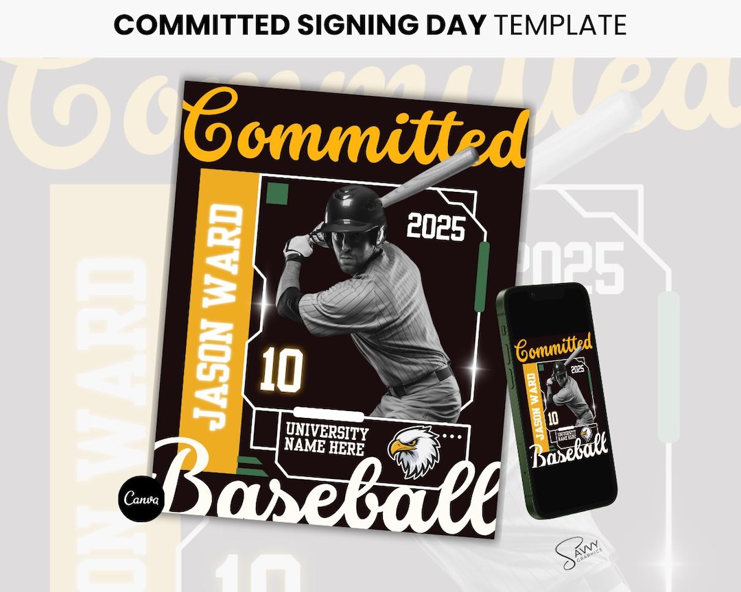Sports Committed DIY Template, Signing Day Graphic, Social Media Flyer ...