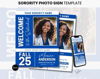 Sorority Fotoschild Vorlage, Herbst 25, Canva Digitaler Download, DIY bearbeitbarer Druck, neue Mitglieder, Crossing Geschenk, Poster, ZphiB, Zeta Phi Beta