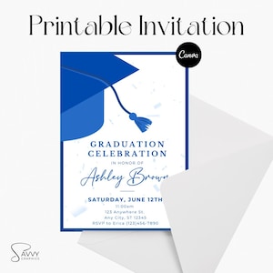 Custom Sorority Graduation Invitation | Editable Canva Template | Event Flyer | Digital Download | Graduation Announcement | Zeta Phi Beta