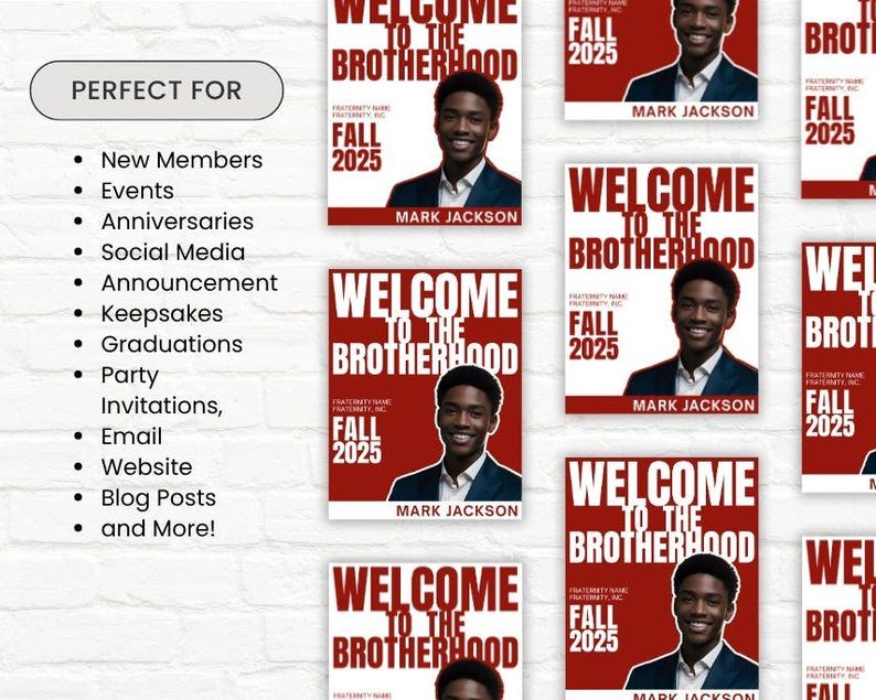 Fraternity Photo Sign Template, Fall 25, Canva Digital Download ...