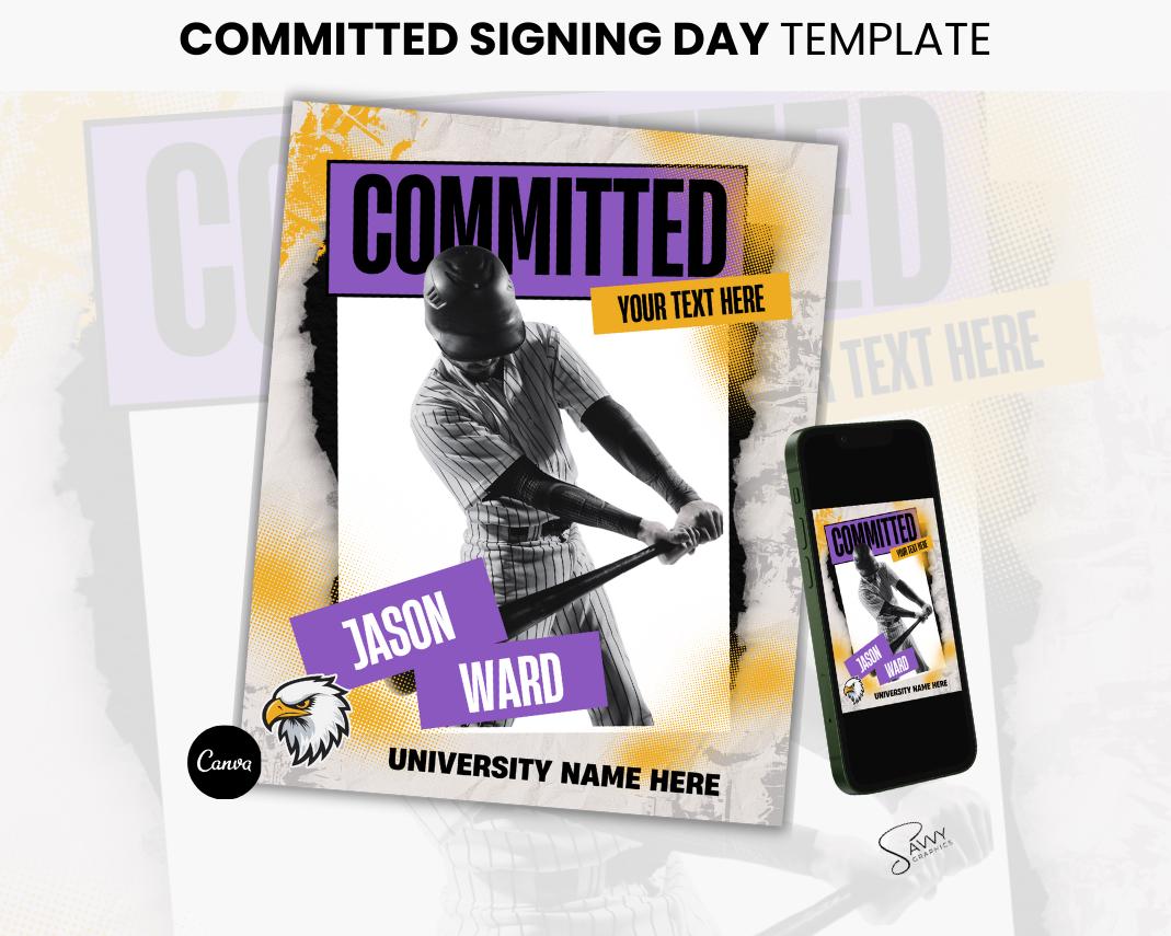 Sports Committed DIY Template, Signing Day Graphic, Social Media Flyer ...