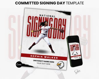 Sports Signing Day Template: DIY Editable Athlete Recruitment Template (Canva Download)