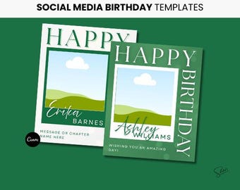Editabe Happy Birthday Fotovorlage Bearbeitbare Canva Download, Links Incorporated, DIY