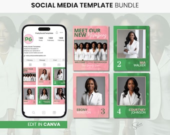 Sorority New Mitglied Social Media Template Bundle: DIY Canva (Digitaler Download)