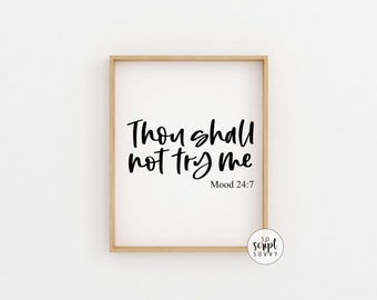 Thou Shall Not Try Me | Office | Office Printable | Motivation | Home Decor | Gift | Coworker | Wall Art | Calligraphy | Digital Print | Art