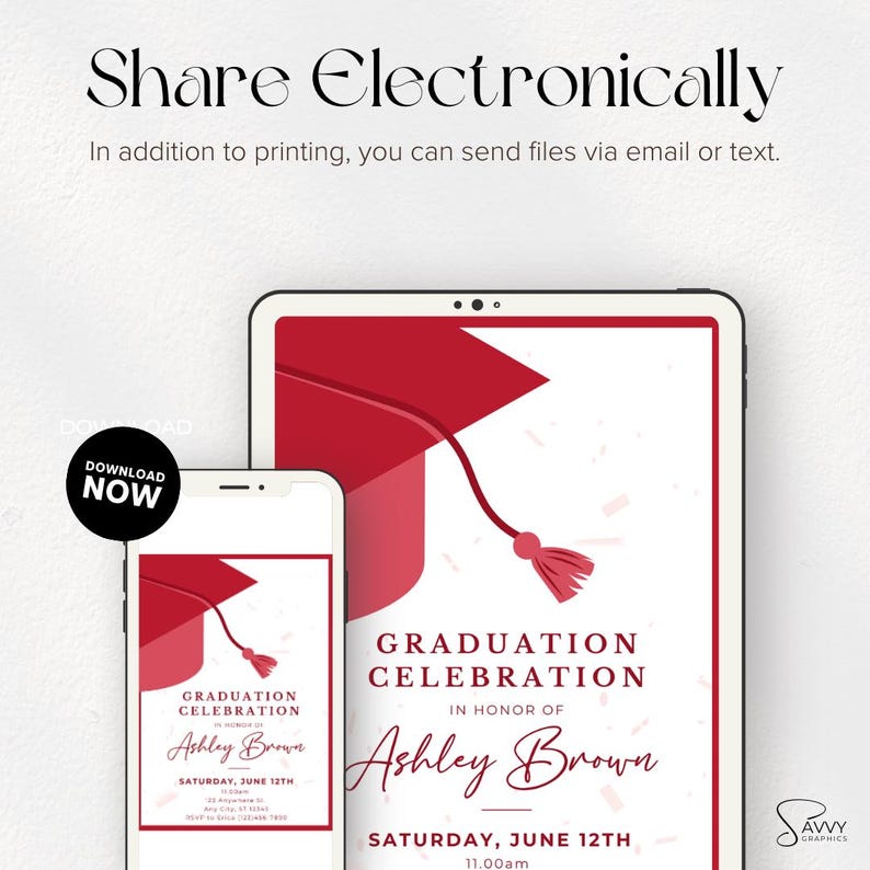 Custom Sorority Graduation Invitation | Editable Canva Template | DST ...