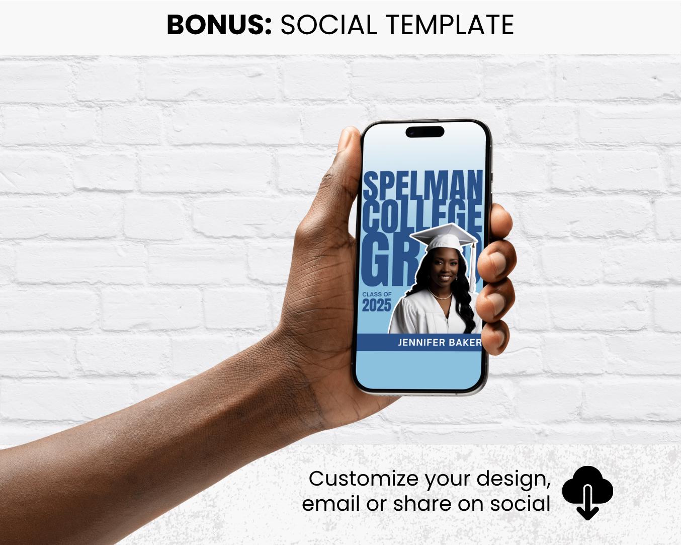 Spelman Hand Sign HBCU Graduation Photo Sign Template: Spelman College Commit Print ...