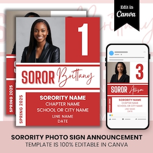 Sorority Photo Sign Template Canva, DIY, Digital Download, Editable Print, New Member, Crossing Gift, Probate Poster, DST, Delta Sigma Theta