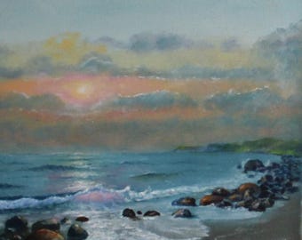 Dipinto originale a olio “Motivo Marittimo” – Paesaggio marino, olio su tela 24×30 cm, pezzo unico